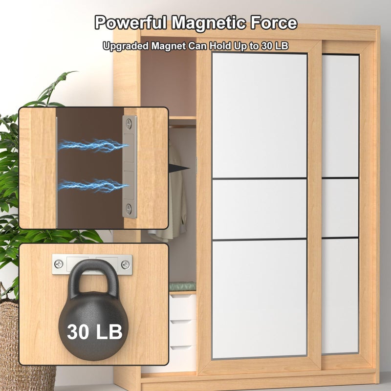 Jiayi 30 Lb Cabinet Door Magnets  2 Pack Magnetic Drawer Catch Heavy Duty Kitchen Magnets Closures  Screw on Door Magnetic Catch Cupboard Double Magnets Latch for Wardrobe Closet Door Closing - Image 2